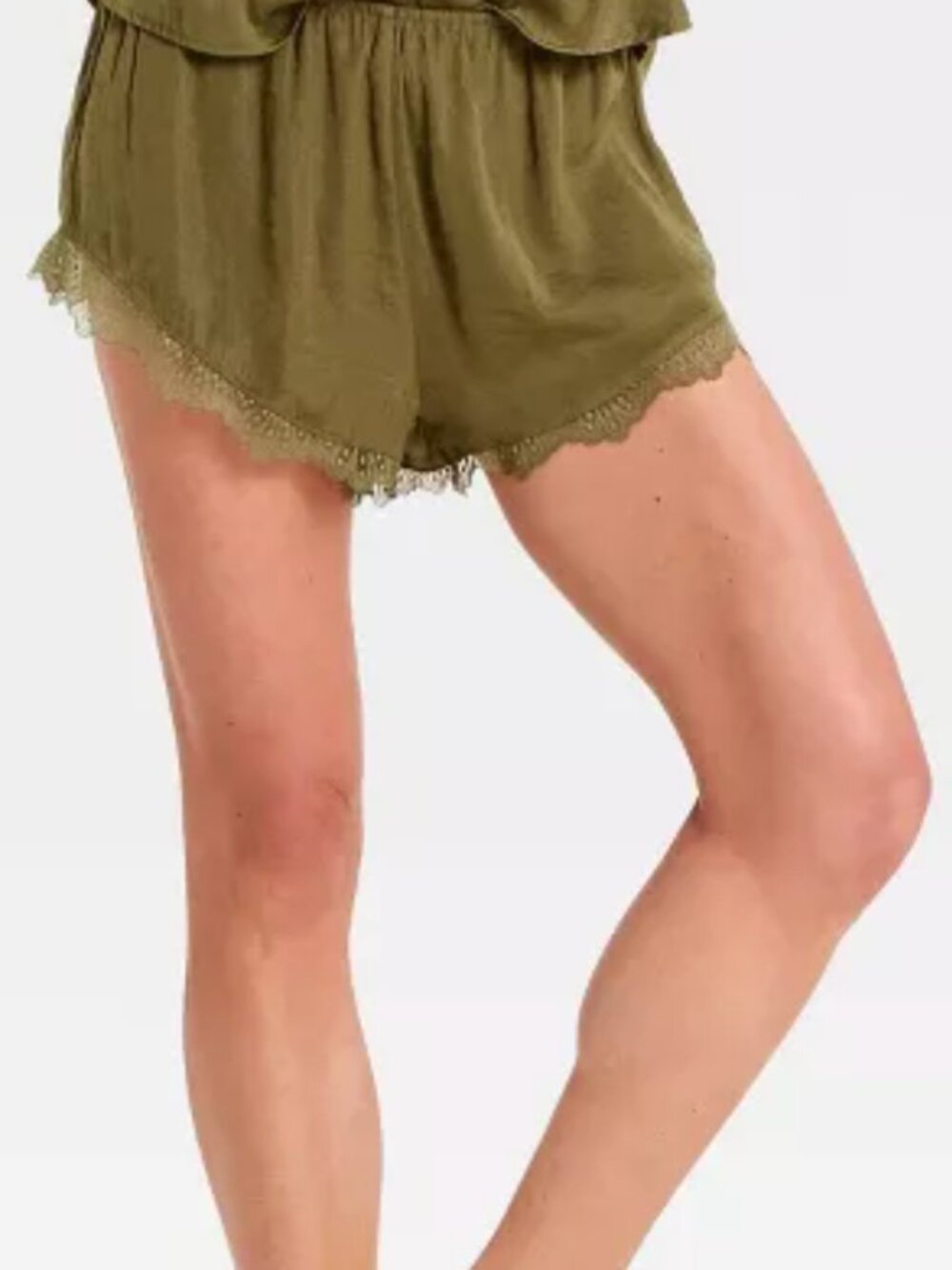 Auden Satin Lace Trim Shorts Size Small Coquette Festival Trend Swim Cover Up